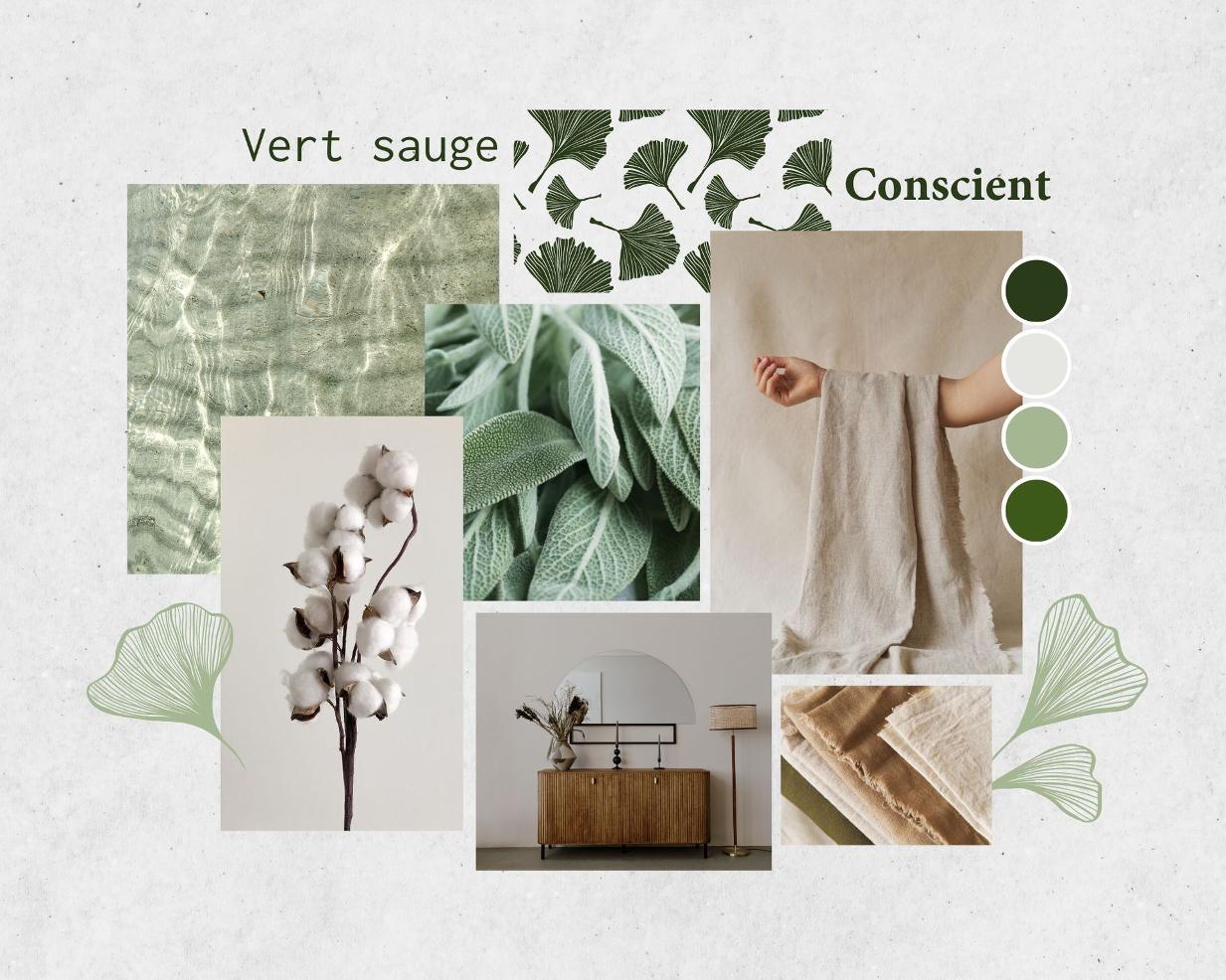 moodboard - conscient - inspiration - peinture - couleur - vert sauge